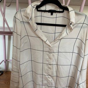 Black and White Silk Shirt